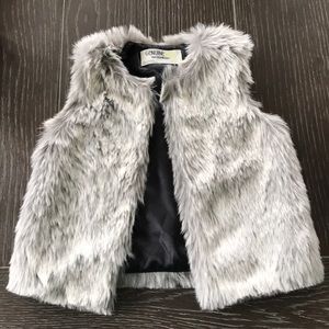 Faux fur toddler vest